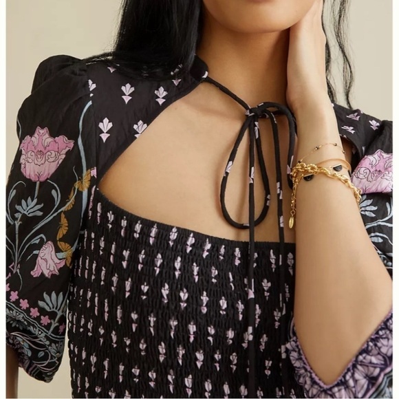 New ANTHROPOLOGIE Dasha Smocked Midi Dress - Picture 9 of 13